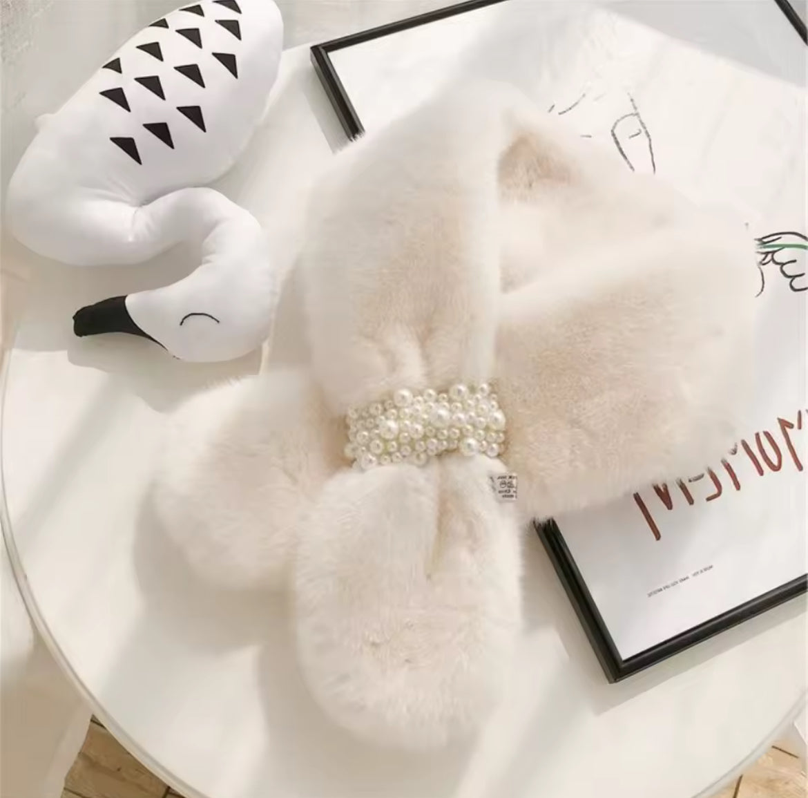 Luxe Pearl Plush Scarf
