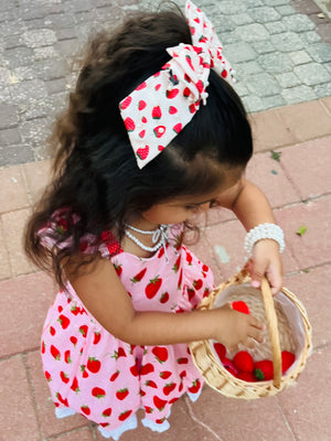 Berry Pearl Bow Hair Clip