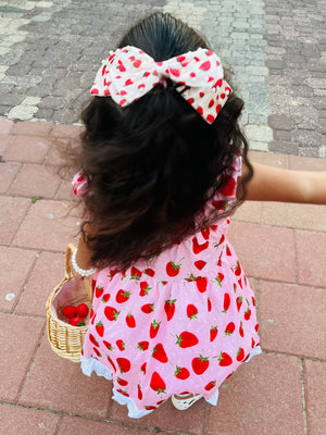 Berry Pearl Bow Hair Clip