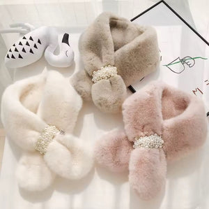 Luxe Pearl Plush Scarf