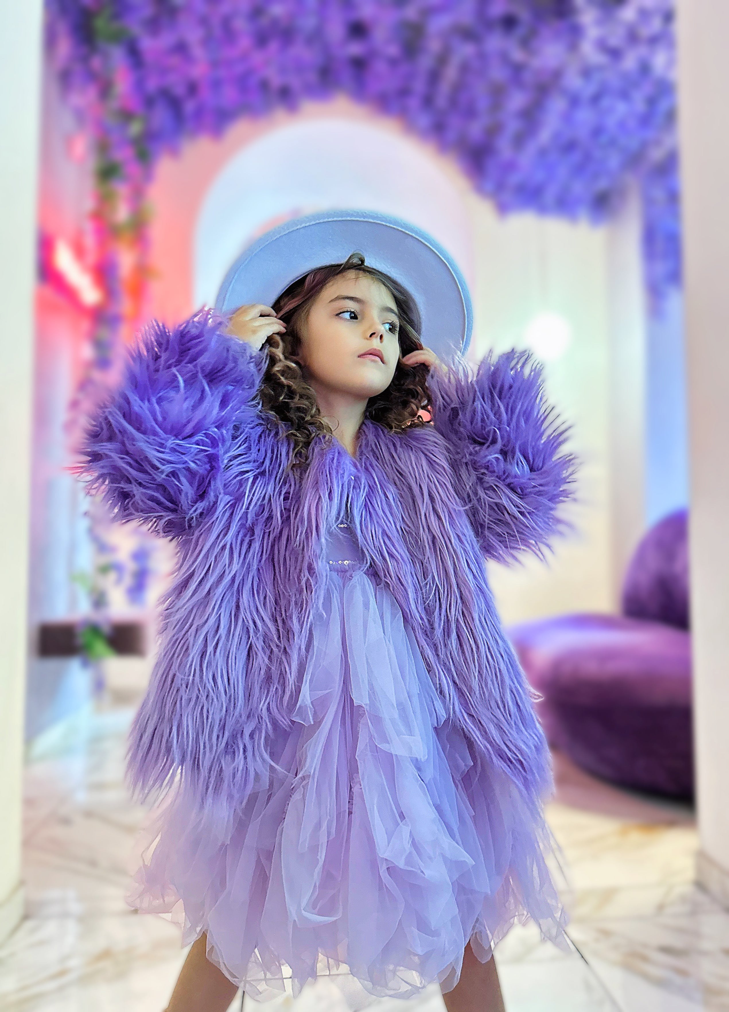 Lavender Wonderland Fur Coat