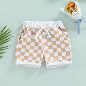 Checkered Drawstring Shorts