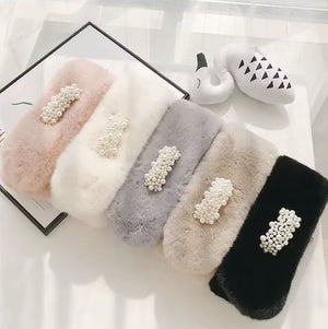 Luxe Pearl Plush Scarf