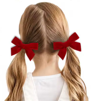 Velvet Dreams Mini Hair Bow Clip Set