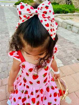 Berry Pearl Bow Hair Clip