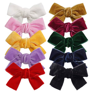 Velvet Dreams Mini Hair Bow Clip Set