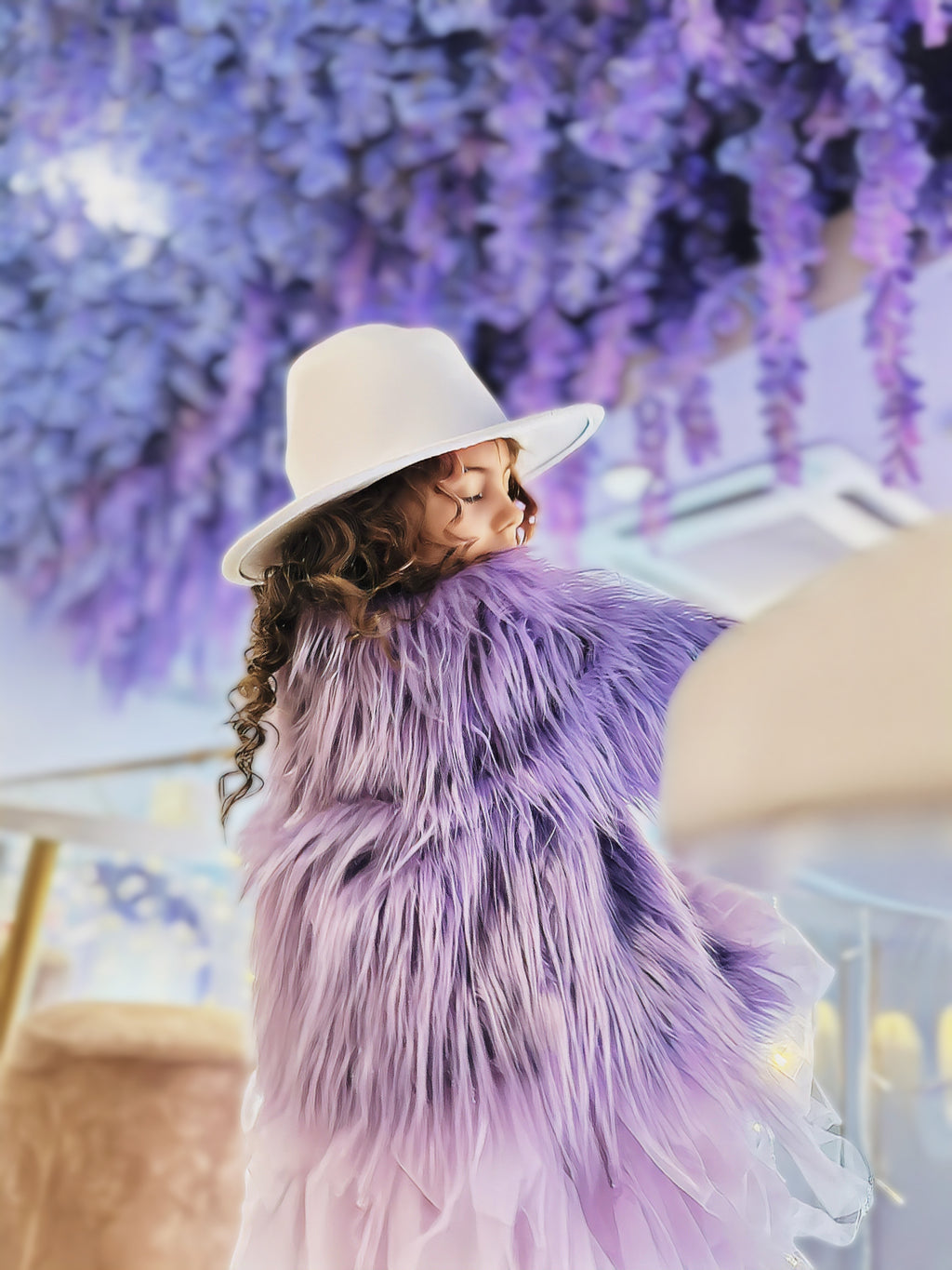 Lavender Wonderland Fur Coat