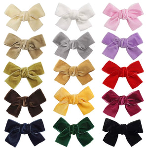 Velvet Dreams Mini Hair Bow Clip Set