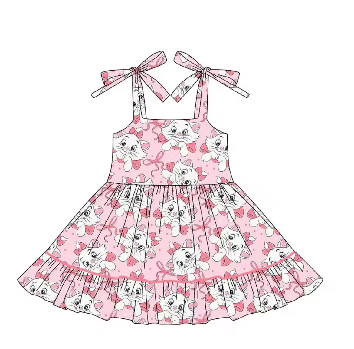 Purrfectly Pink Bow Dress