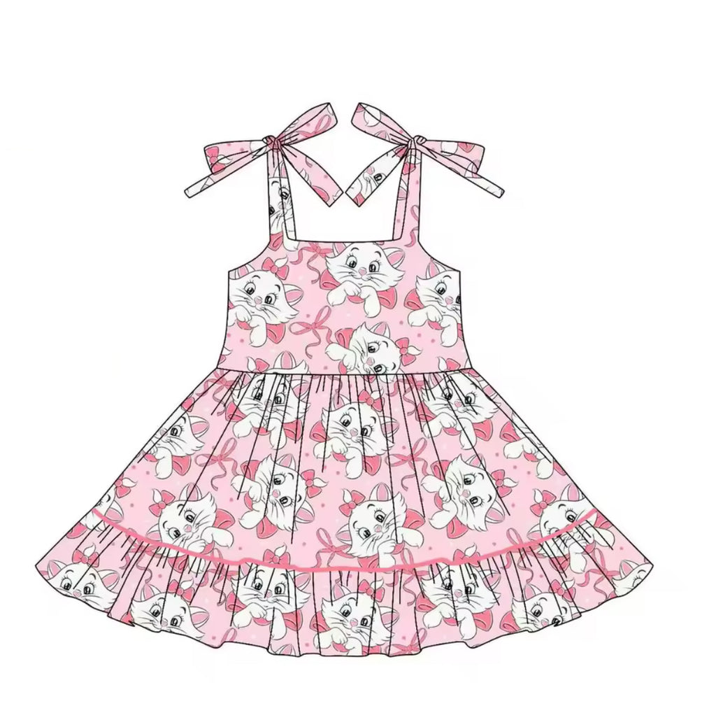 Purrfectly Pink Bow Dress