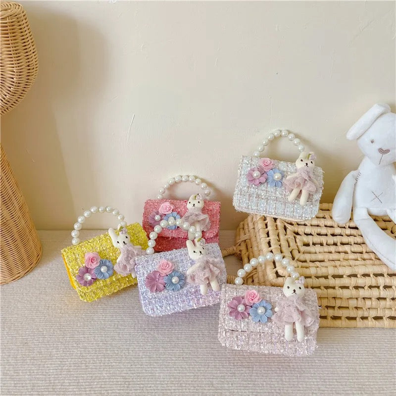 Tweed Bunny Pearl Purse