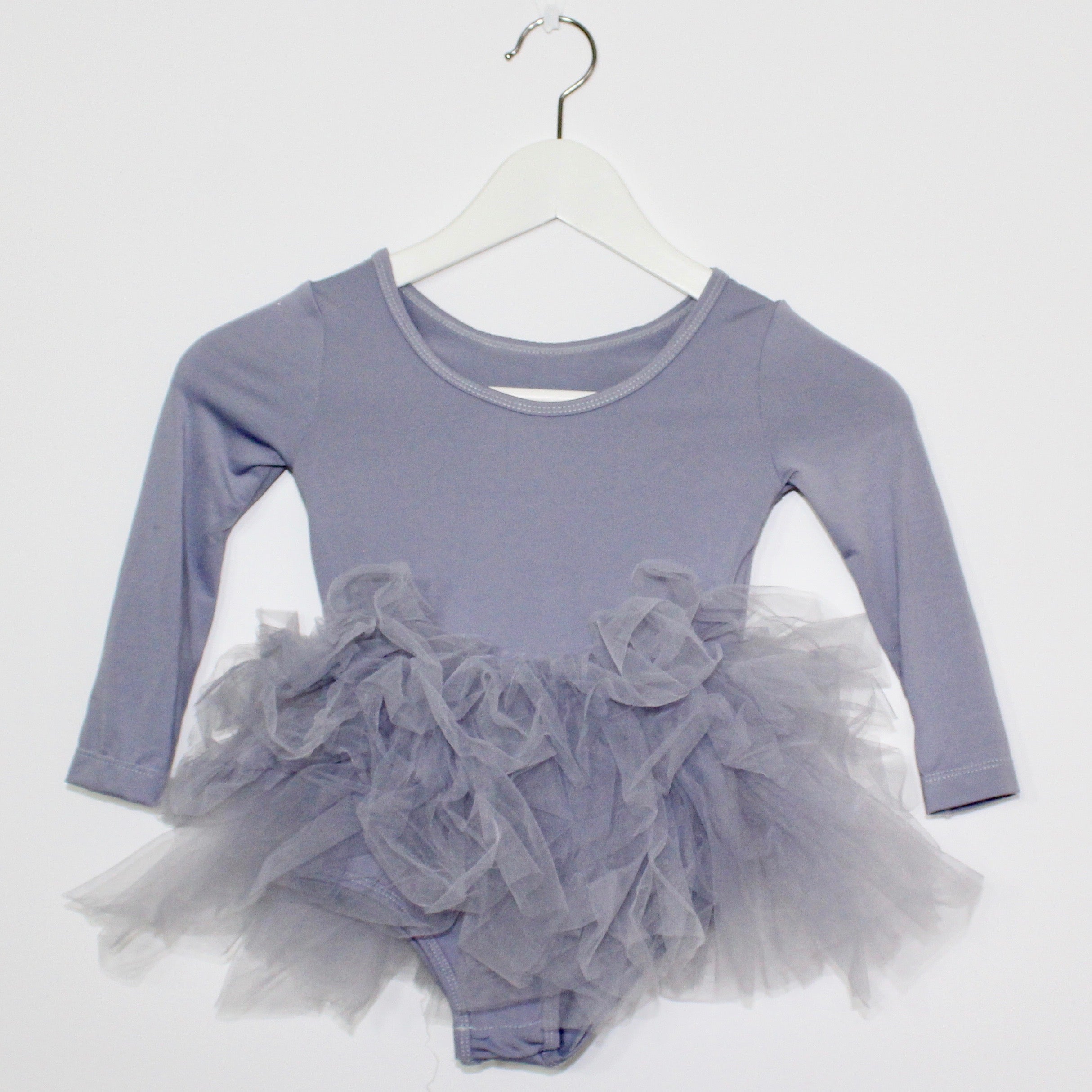 Tutu Dress Gray Long Sleeve