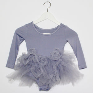Tutu Dress Gray Long Sleeve