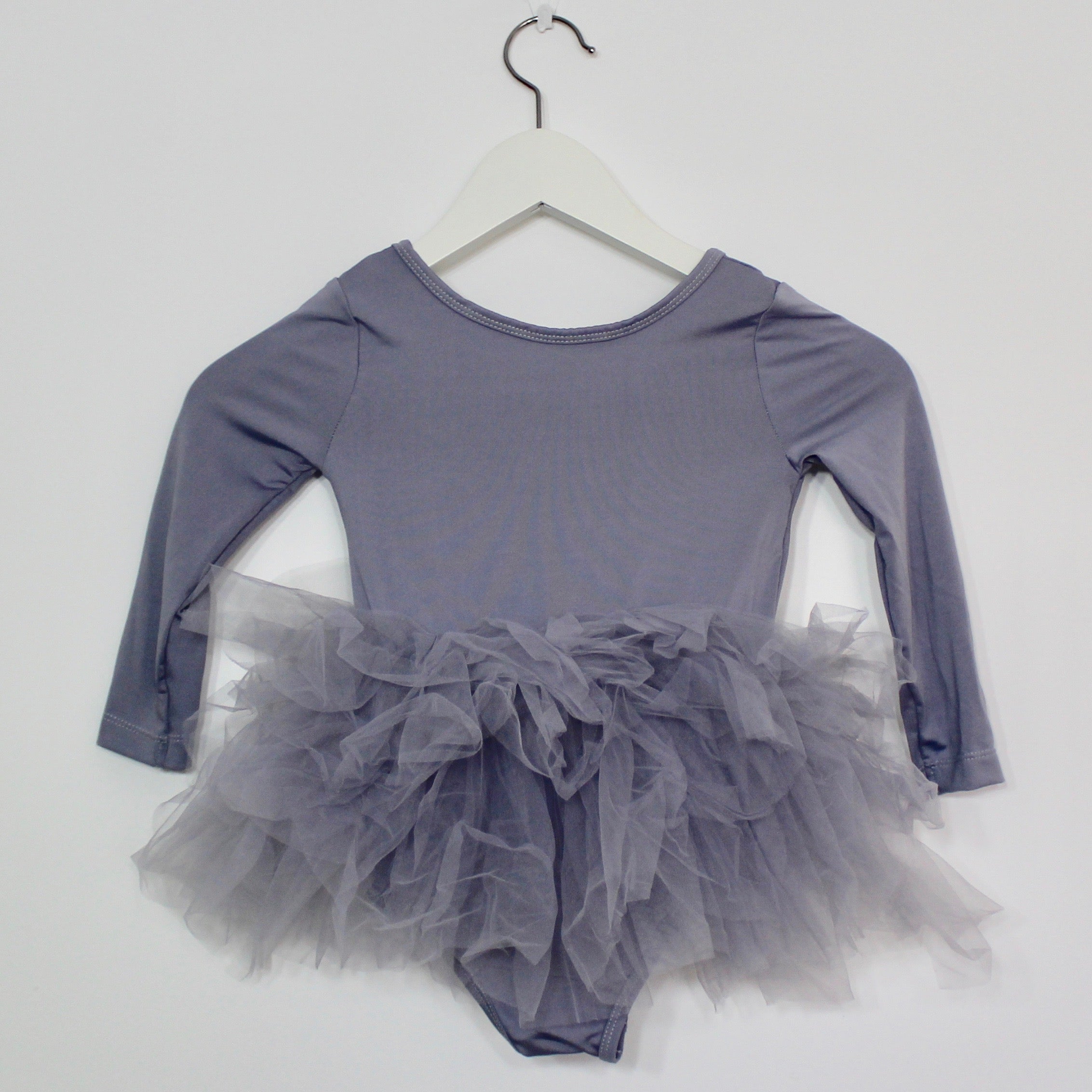 Tutu Dress Gray Long Sleeve
