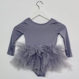 Tutu Dress Gray Long Sleeve