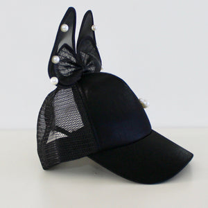 Satin Hat with Bow Pink