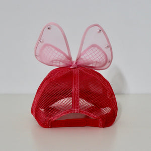 Satin Hat with Bow Pink