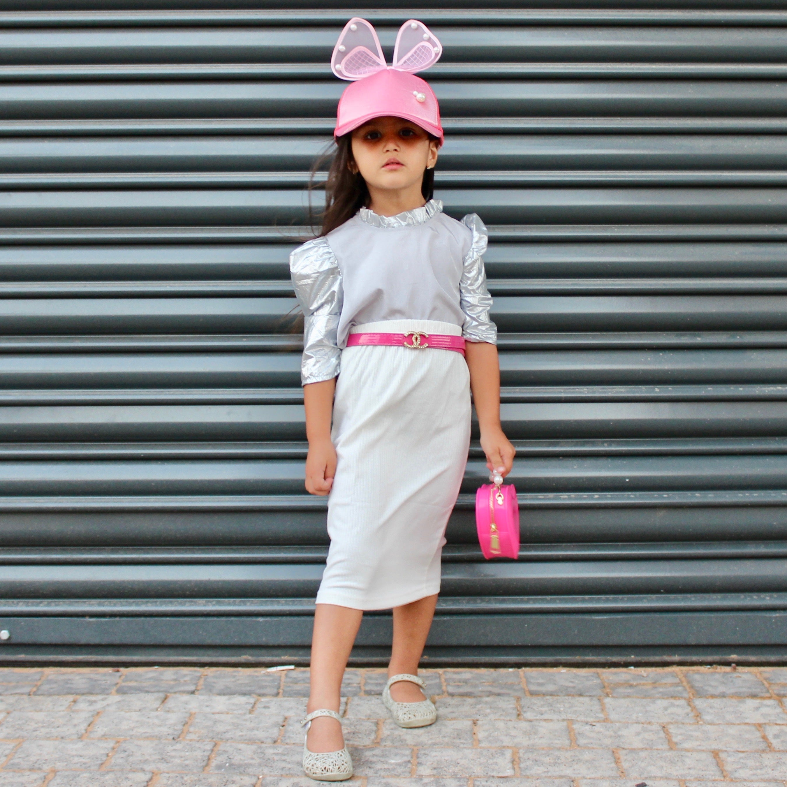Satin Hat with Bow Pink