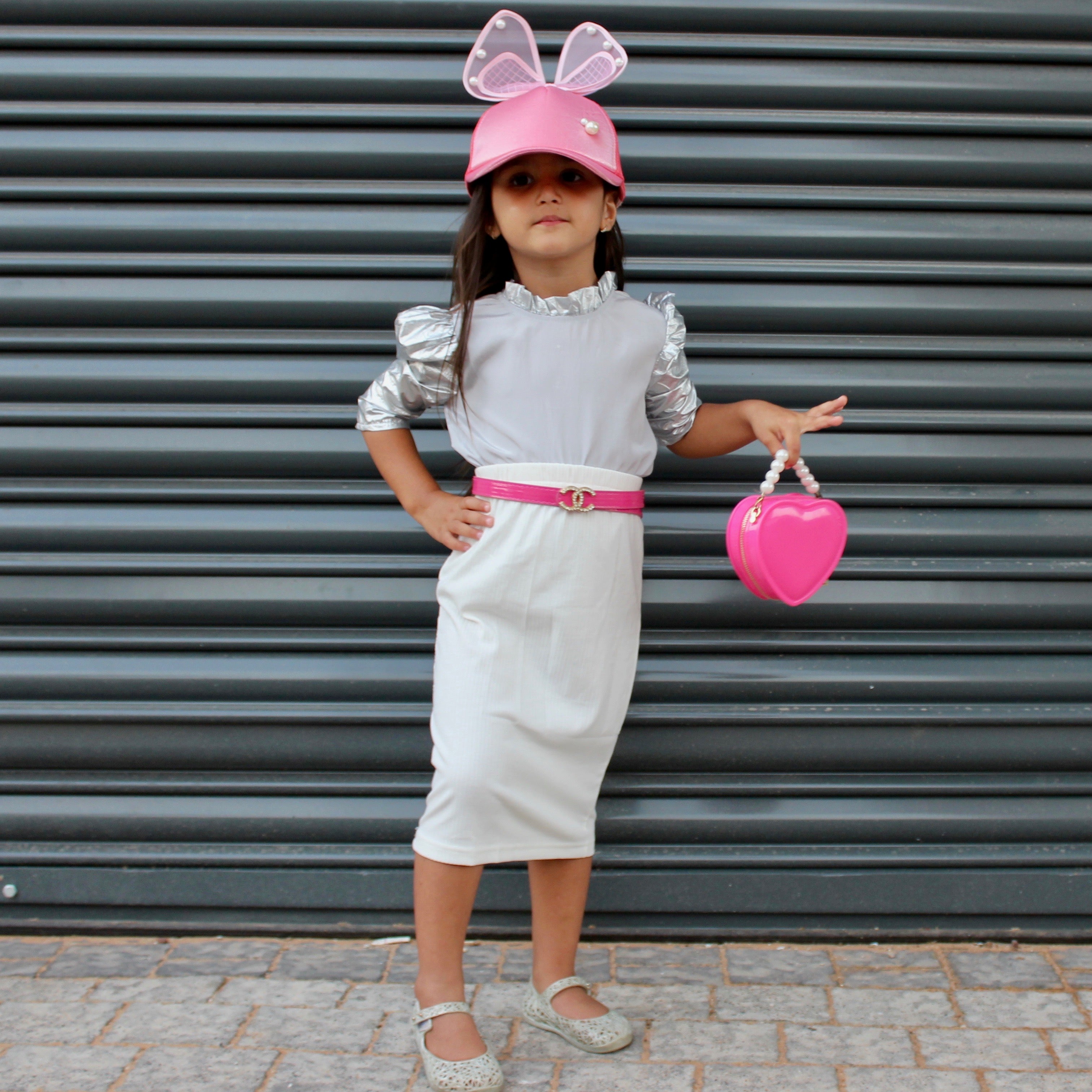 Satin Hat with Bow Pink