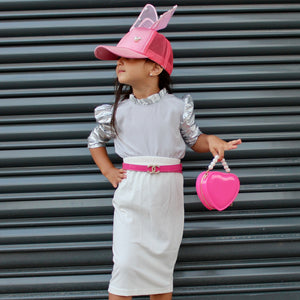 Satin Hat with Bow Pink