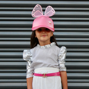 Satin Hat with Bow Pink