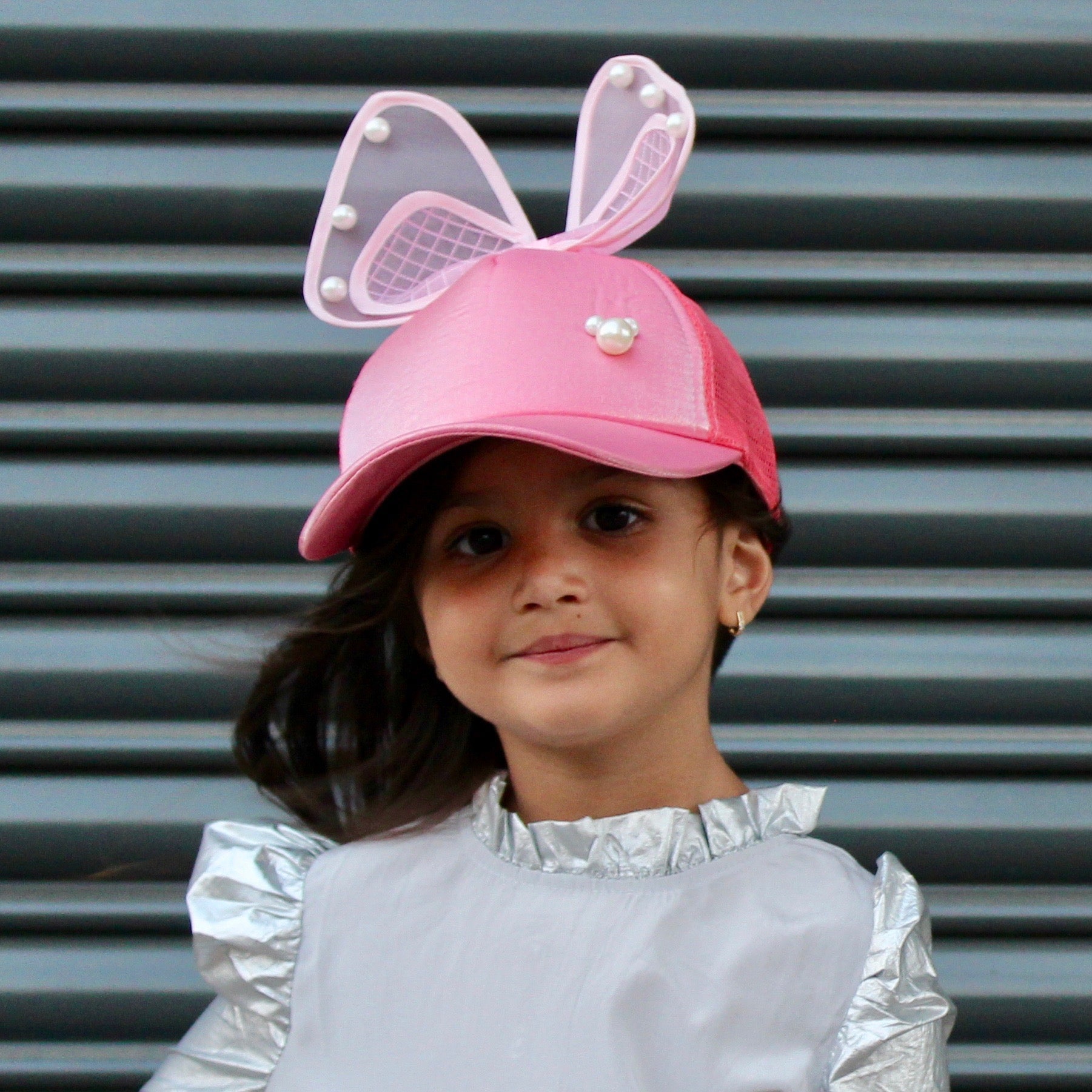 Satin Hat with Bow Pink
