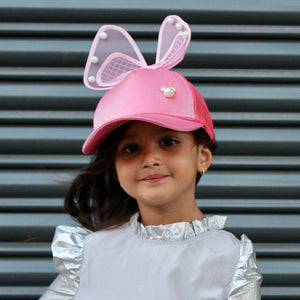 Satin Hat with Bow Pink