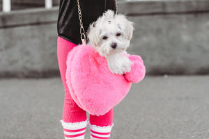Plush Couture Heart Purse Pink