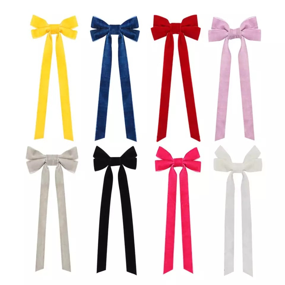 Sunshine Velvet Hair Bow Clips
