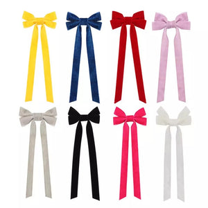 Sunshine Velvet Hair Bow Clips