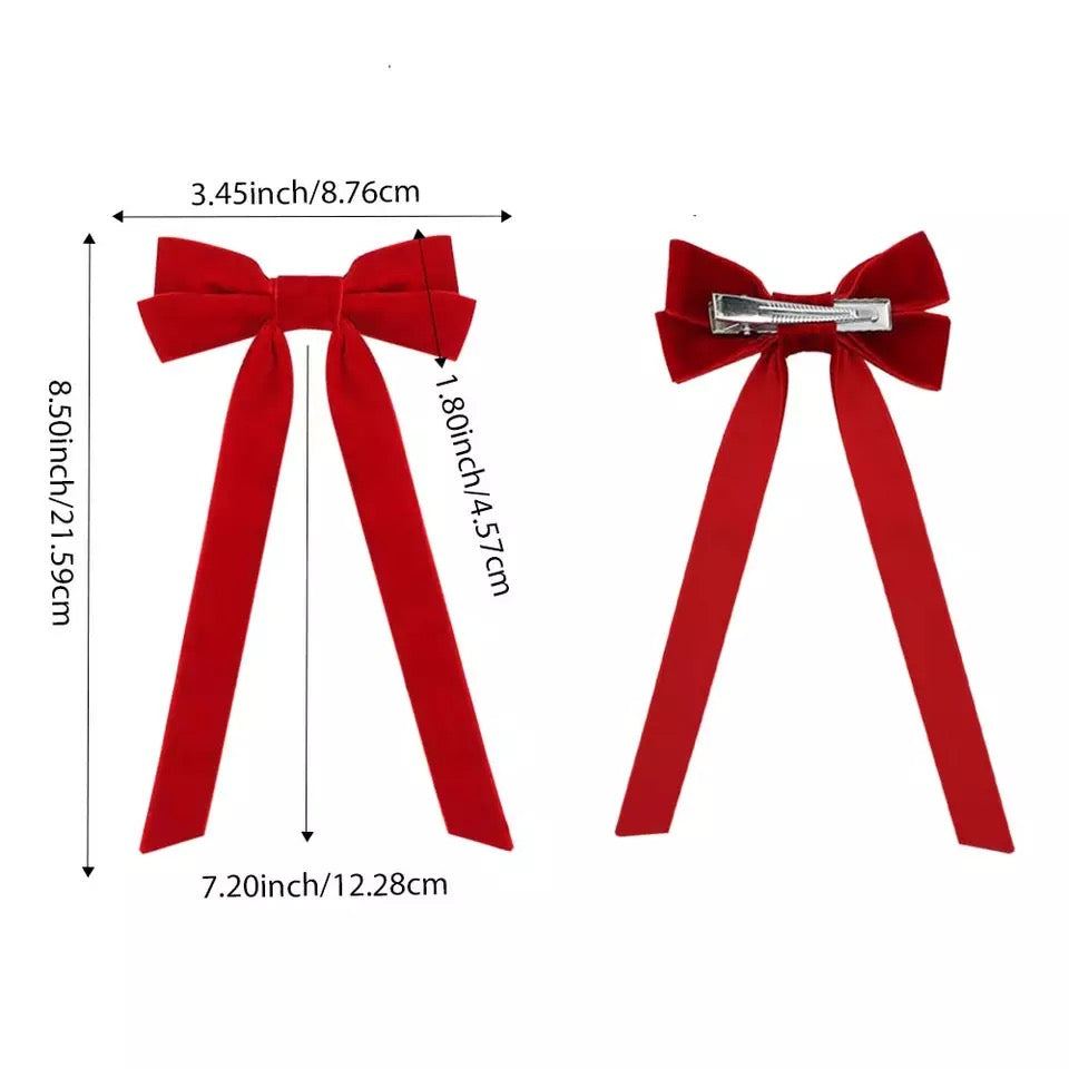 Sunshine Velvet Hair Bow Clips