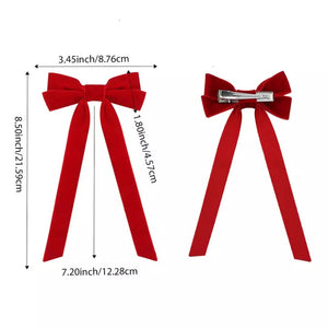 Sunshine Velvet Hair Bow Clips