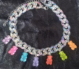 Ice Ice Baby Rainbow Bears Choker Necklace