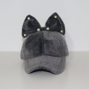Velvet Hat with Bow