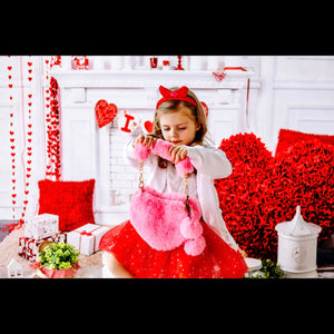 Plush Couture Heart Purse Pink