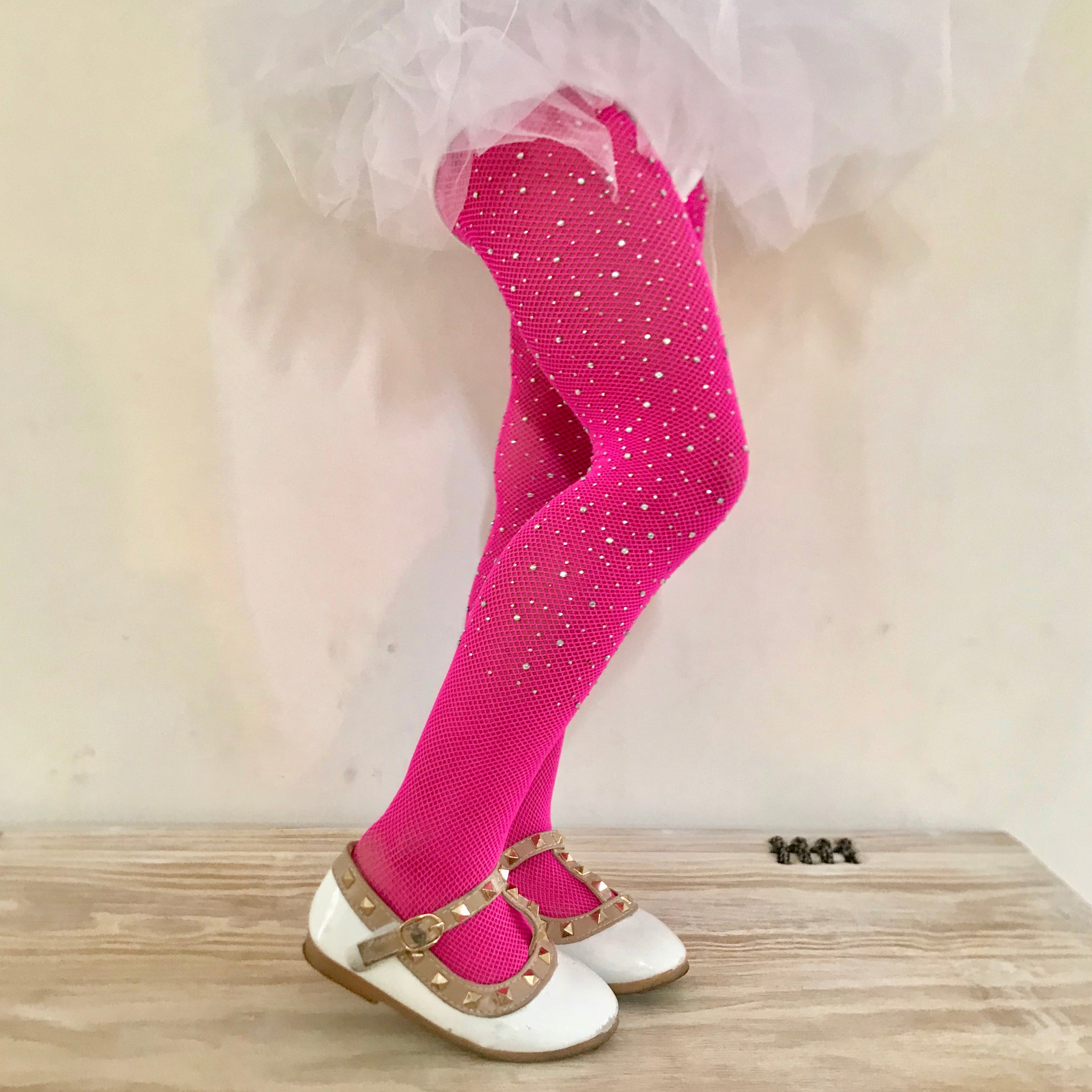 Bedazzled Rhinestone Neon Pink Tights KIDS – Super Fancy Kids