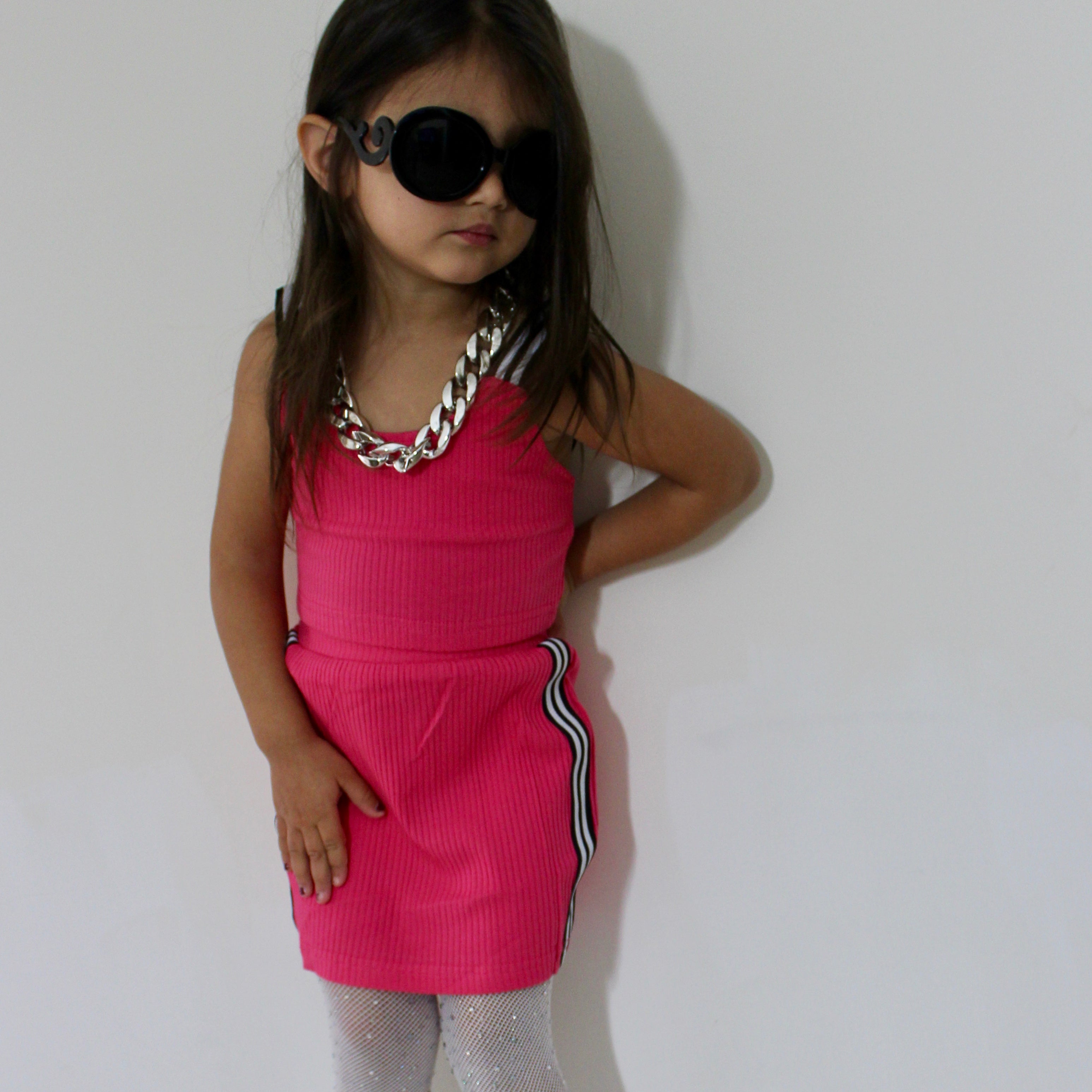 Track Team Crop Top & Skirt Set