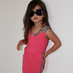 Track Team Crop Top & Skirt Set