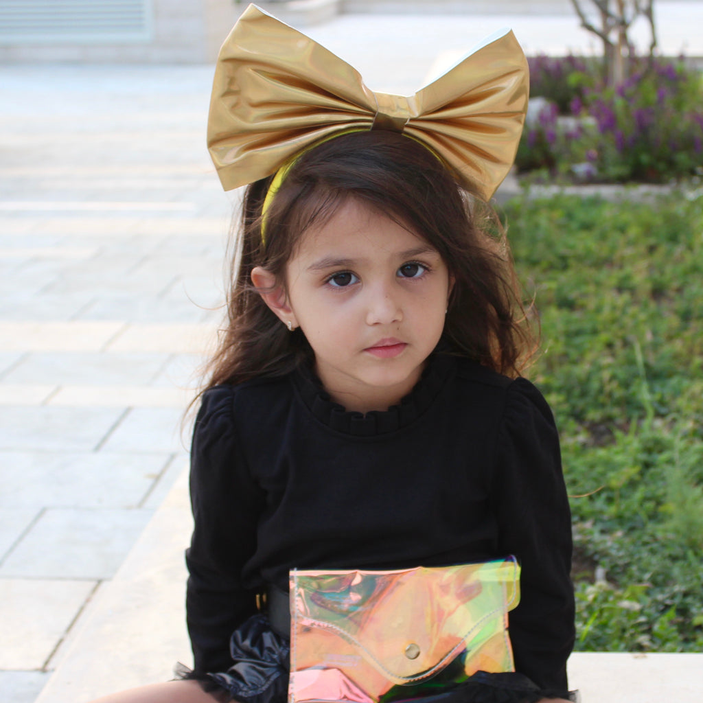 Oversized Metallic Bow Headband