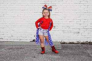 Oversized Red White & Blue Bow Headband