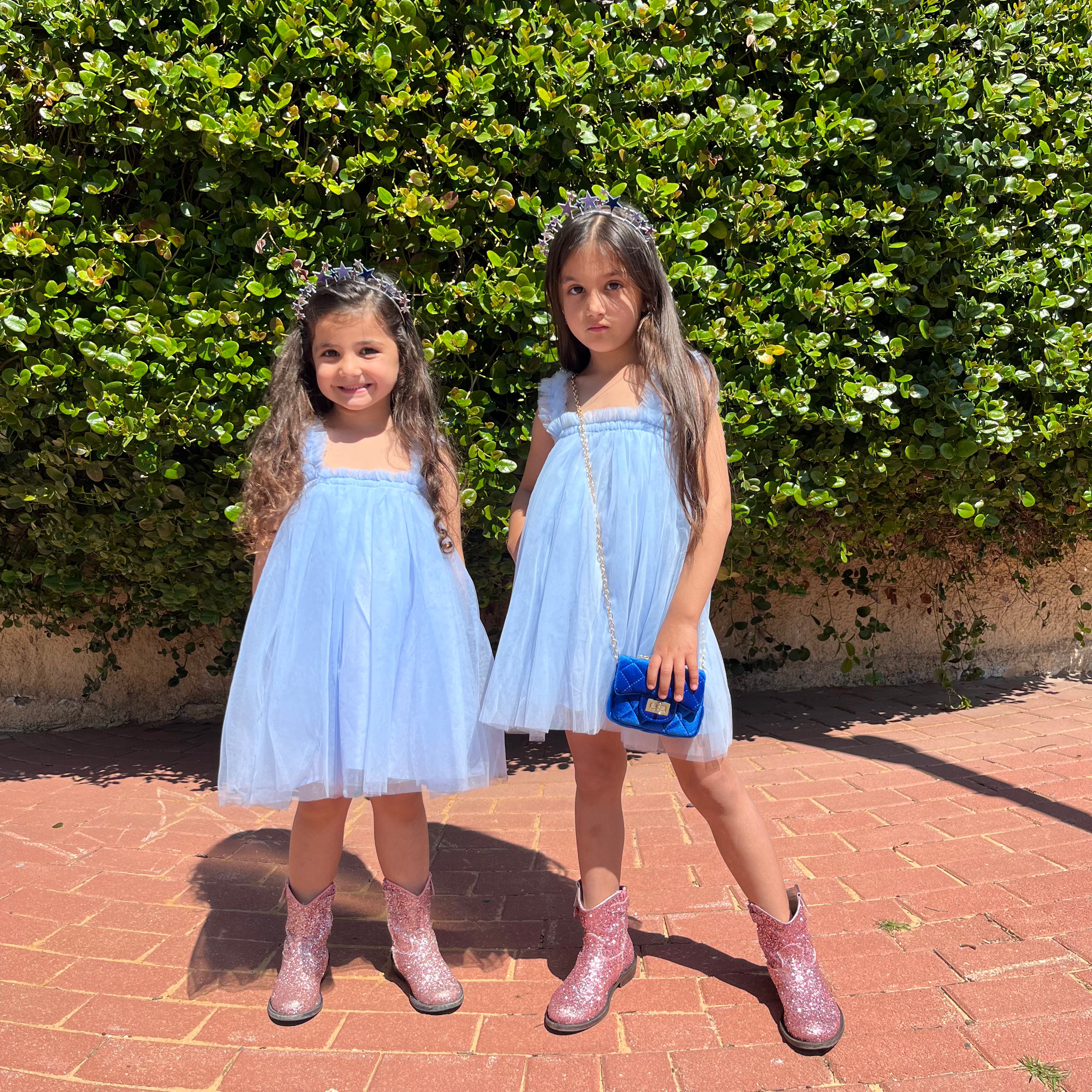 Blue tulle dress