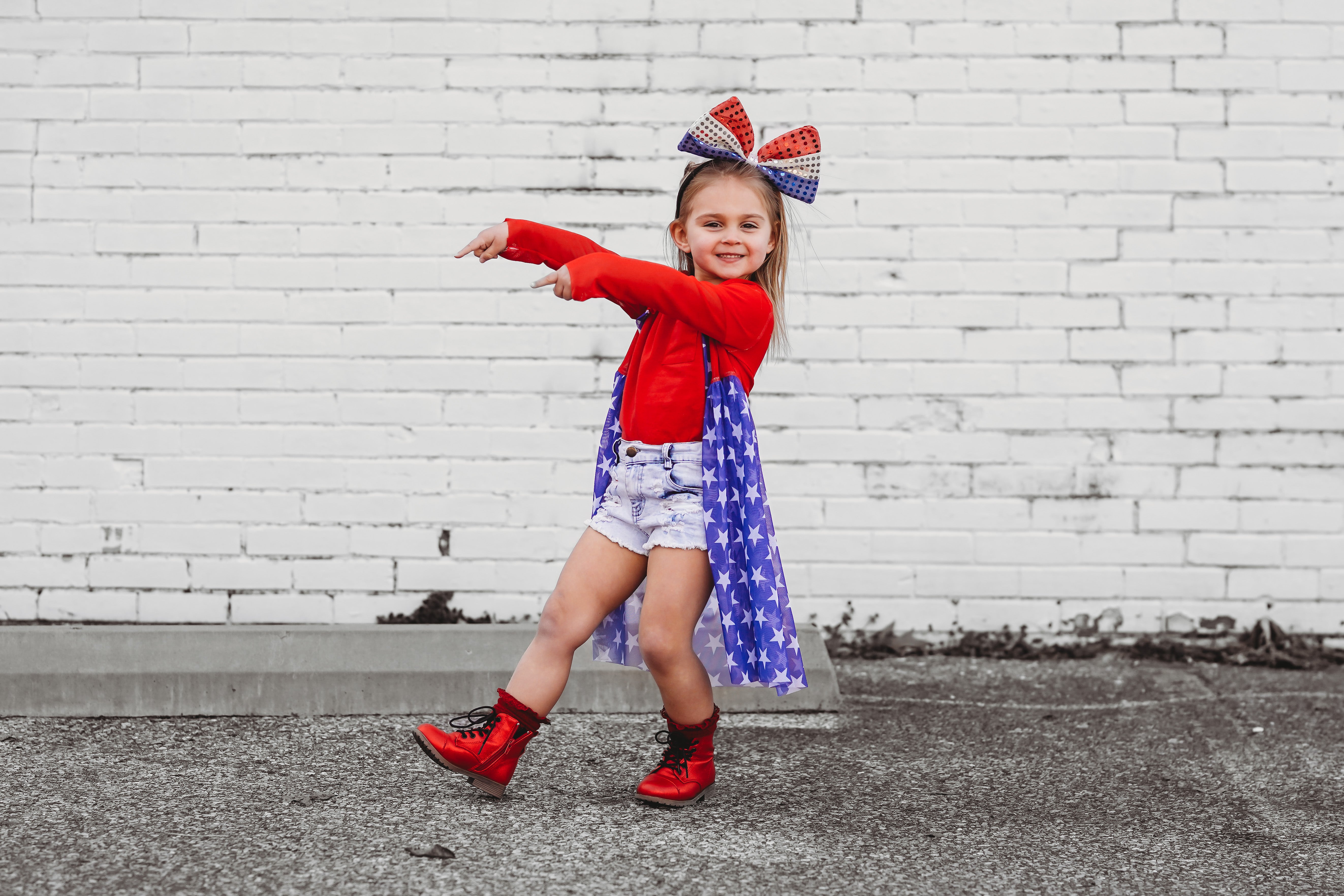 Oversized Red White & Blue Bow Headband
