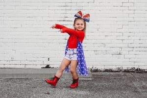 Oversized Red White & Blue Bow Headband