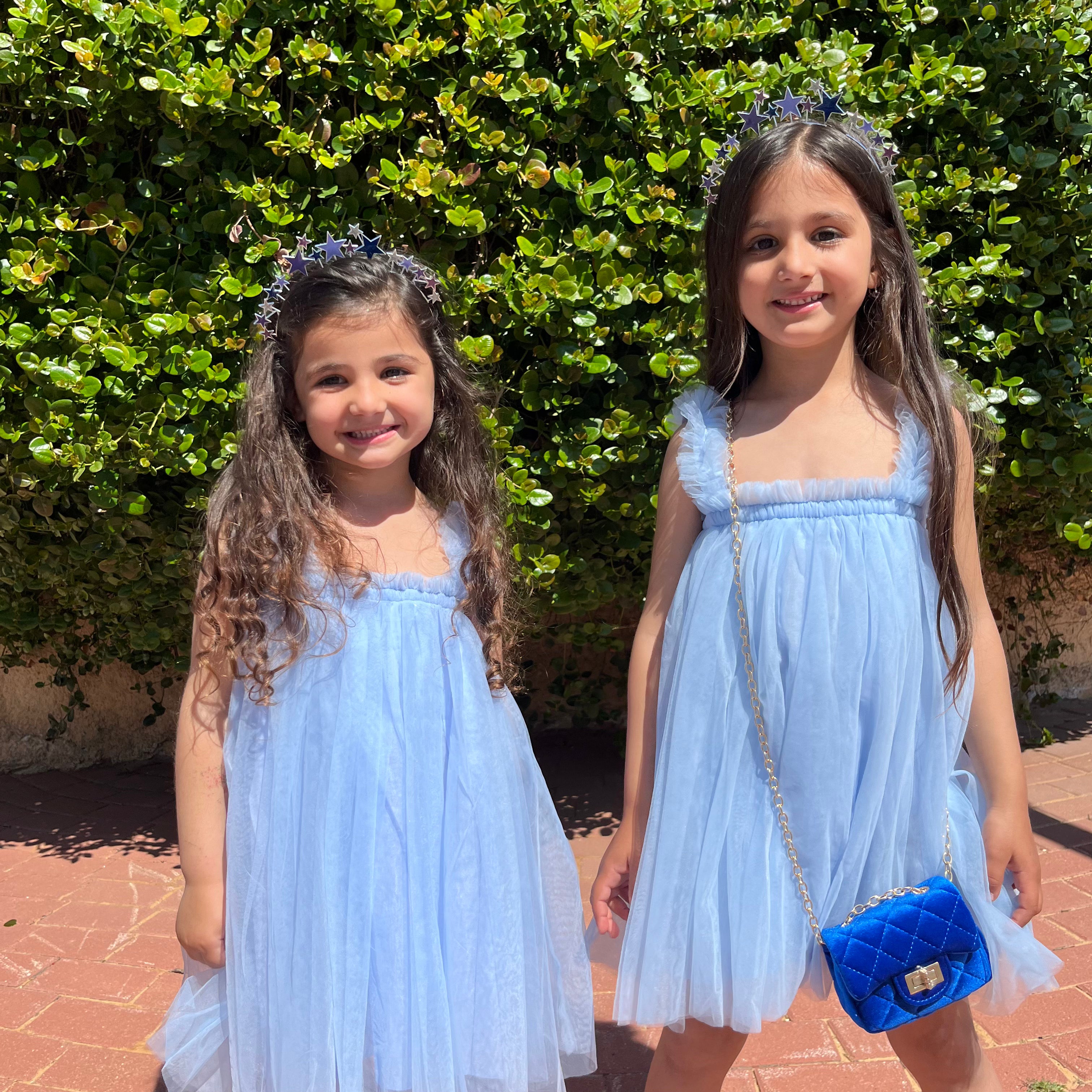 Blue tulle dress