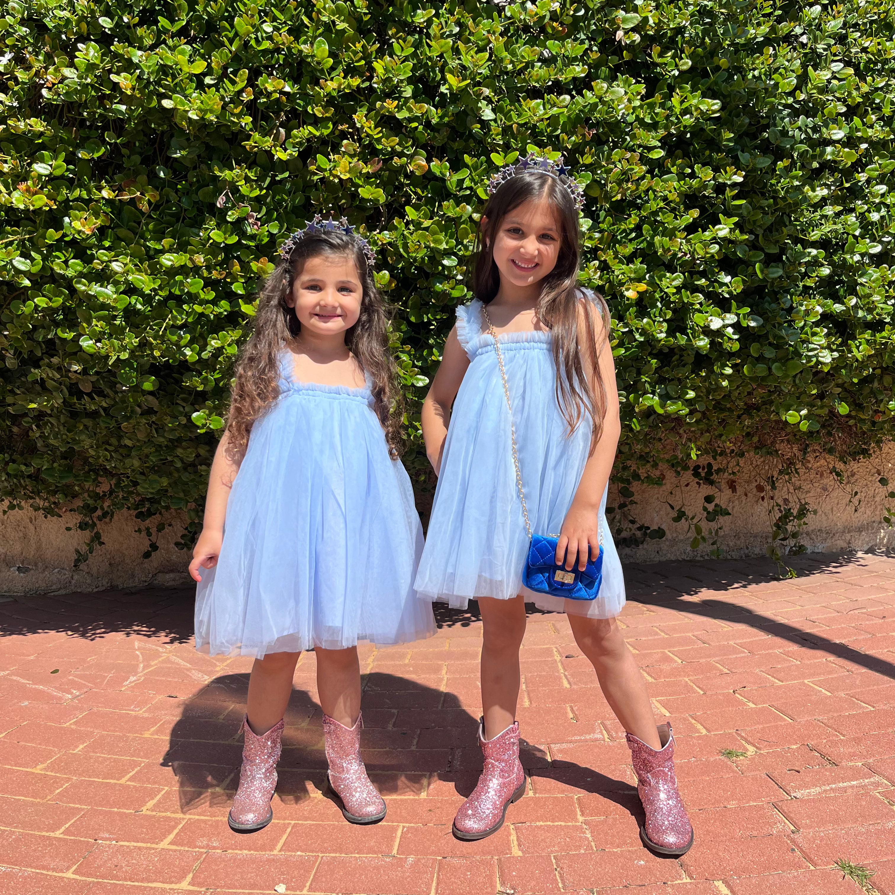 Blue tulle dress
