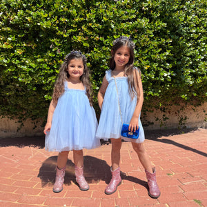 Blue tulle dress