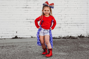 Oversized Red White & Blue Bow Headband