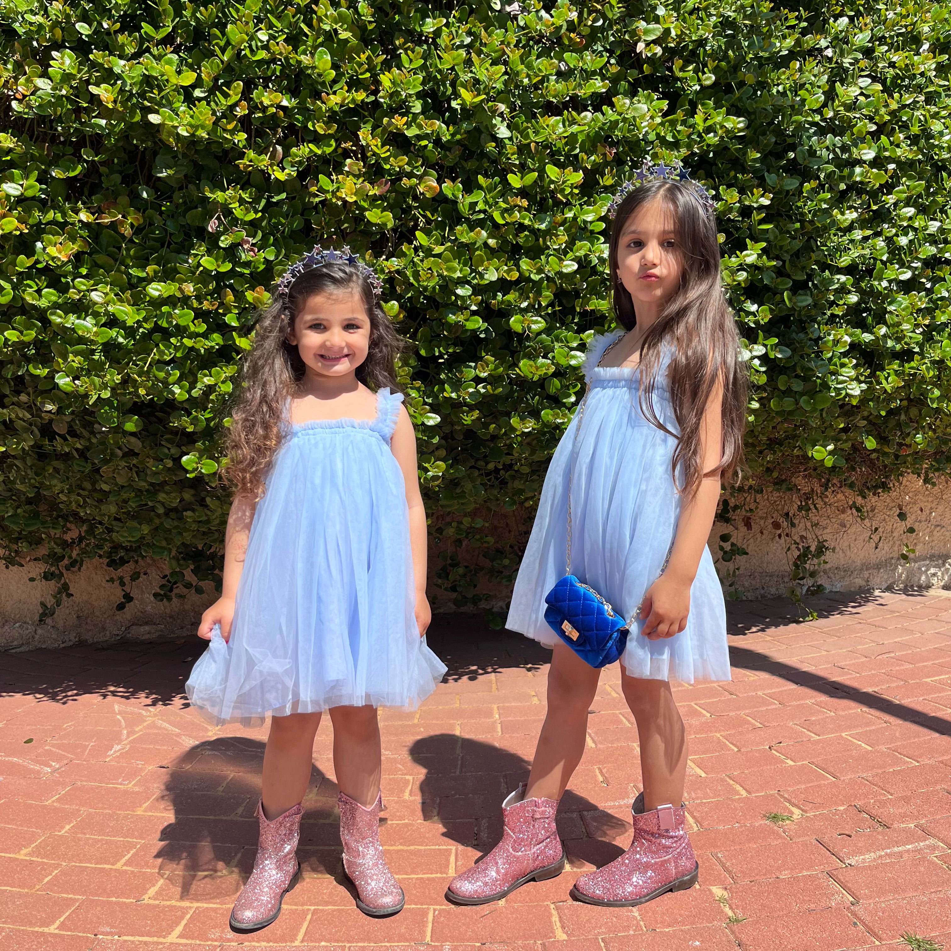 Blue tulle dress
