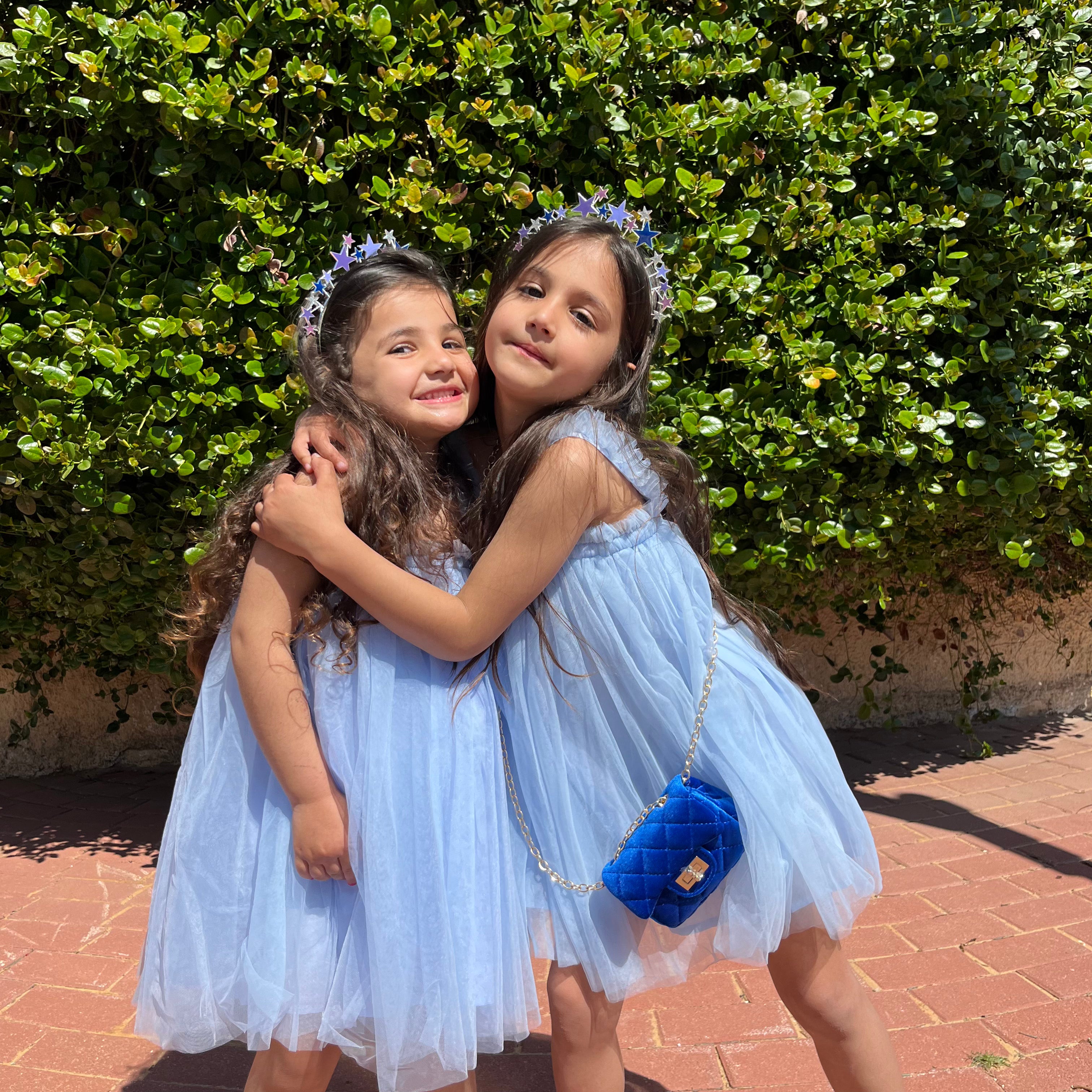 Blue tulle dress