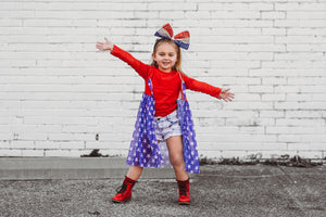 Oversized Red White & Blue Bow Headband
